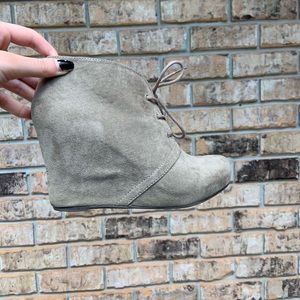 Tan suede booties